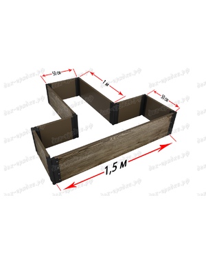 Клумба №6 из ДПК,размер (150 * 150 см) доска 22,5 см